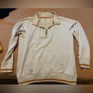 Kimes Ranch Cream Zip-Up Sweater with Tan Details
